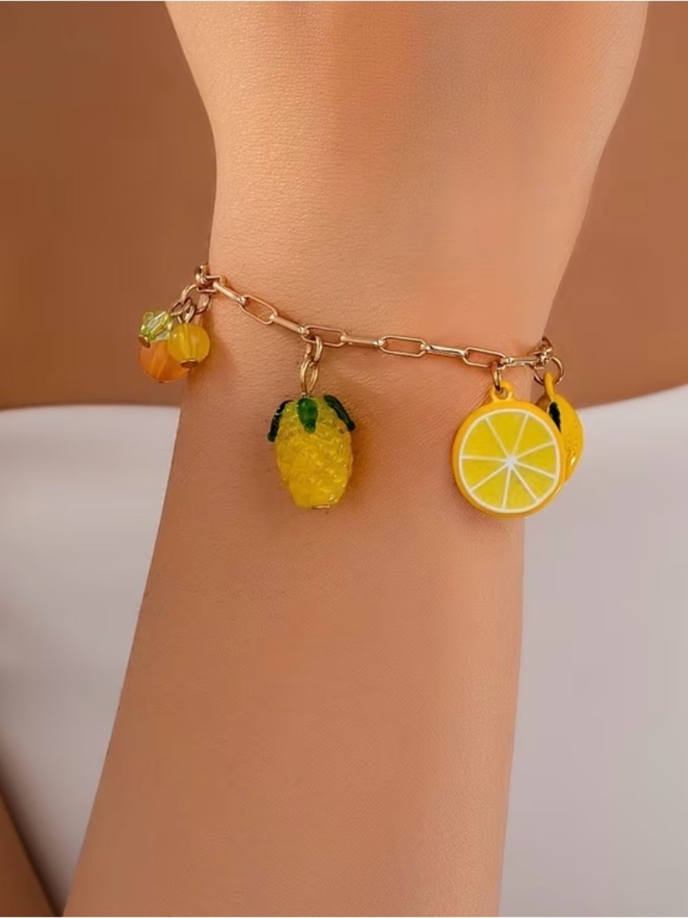 Yellow Fruit Charm Bracelet - Picture 2 of 4